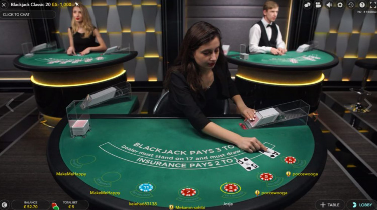 Live Blackjack by Evolution Gaming